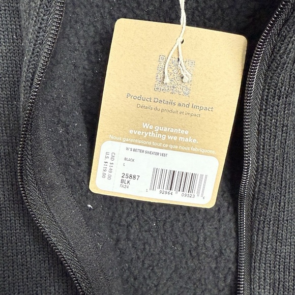 Patagonia Better Sweater Womens Sz L Full Zip Vest Black NWT $119 Gorpcore - Picture 5 of 12